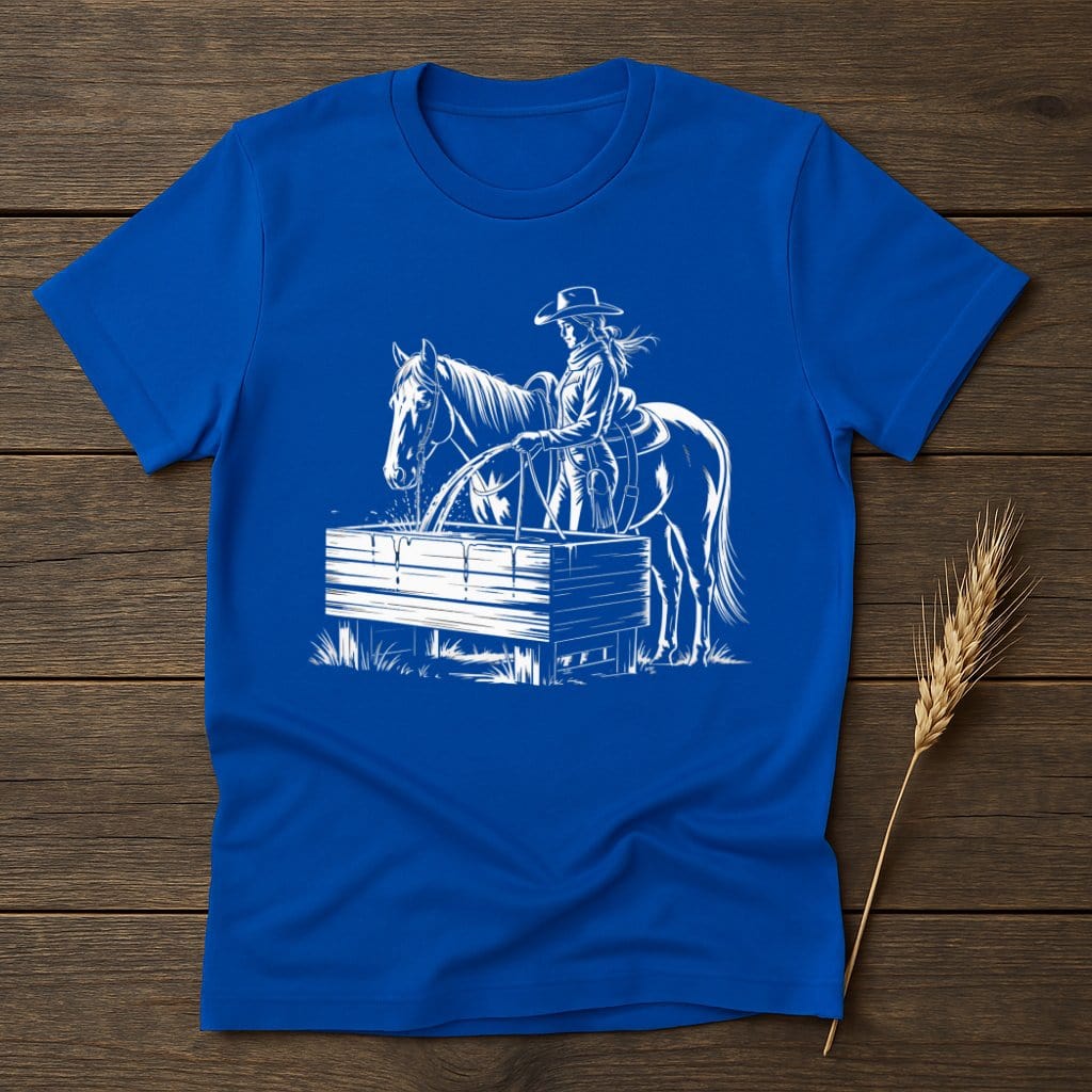 MyDesigns Silhouette Shirt S / Royal Cowgirl Horse Drink Water T-Shirts