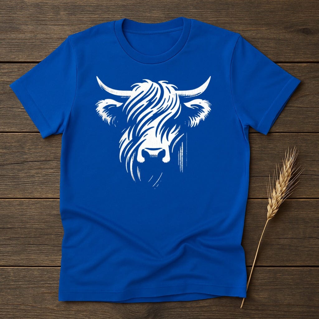 MyDesigns Silhouette Shirt S / Royal Highland Cow Face T-Shirt