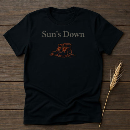 MyDesigns T-Shirt S / Black Sun's Down Boots T-Shirt