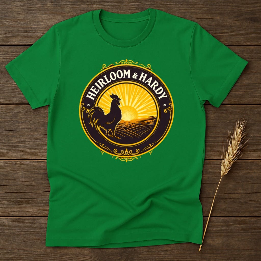 MyDesigns T-Shirt S / Irish Green Hardy Heirloom Rooster T-Shirt