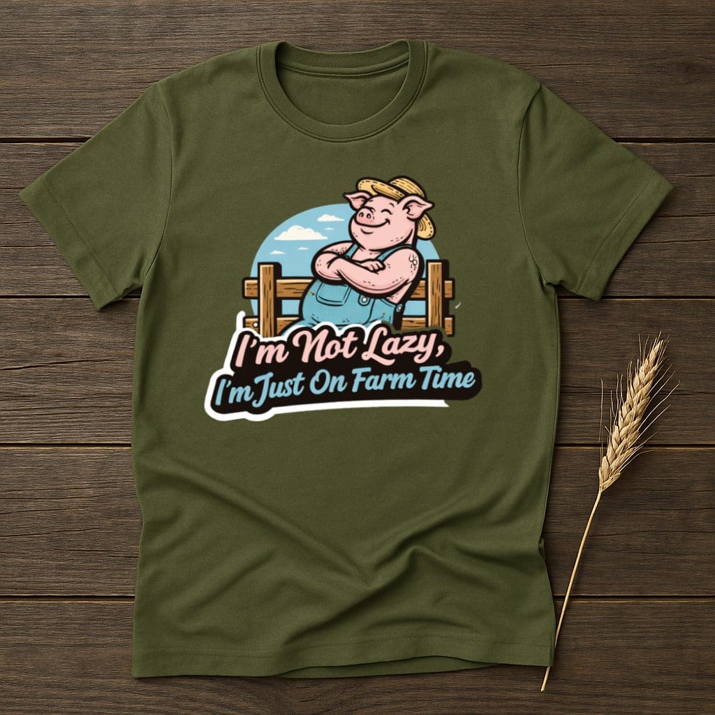 MyDesigns T-Shirt S / Military Green Farm Time Funny T-Shirt