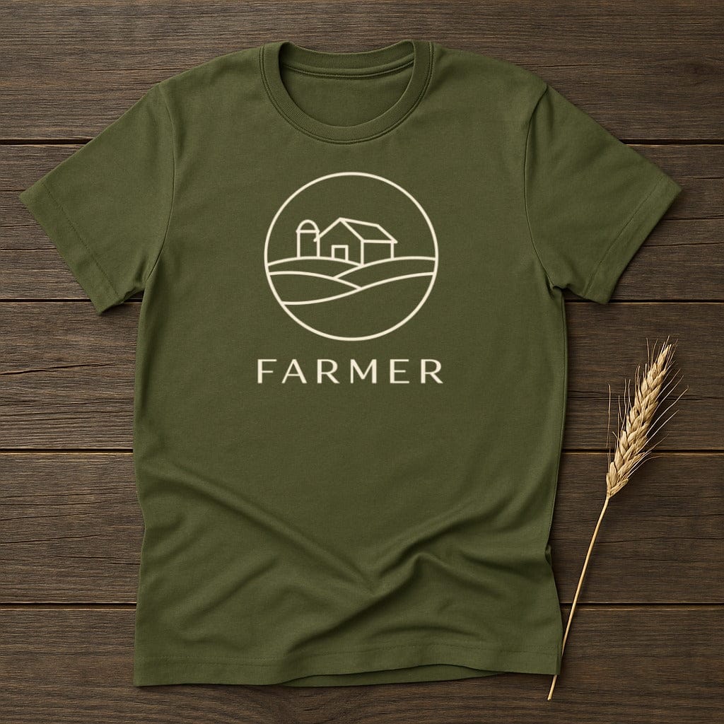 MyDesigns T-Shirt S / Military Green Minimal Farmer Logo T-Shirt