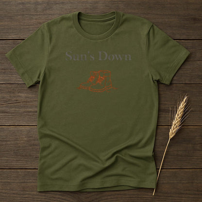 MyDesigns T-Shirt S / Military Green Sun's Down Boots T-Shirt