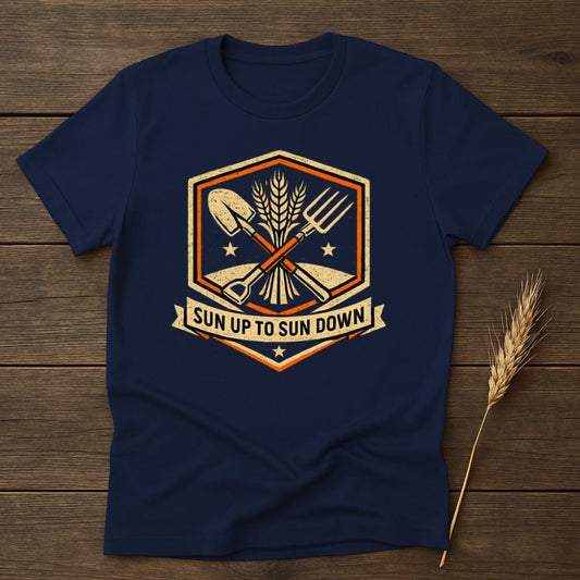 MyDesigns T-Shirt S / Navy Agriculture Farming Sun T-Shirt