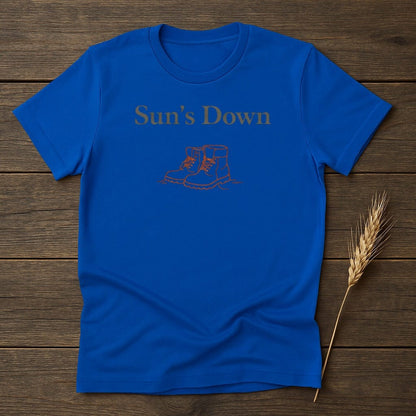 MyDesigns T-Shirt S / Navy Sun's Down Boots T-Shirt