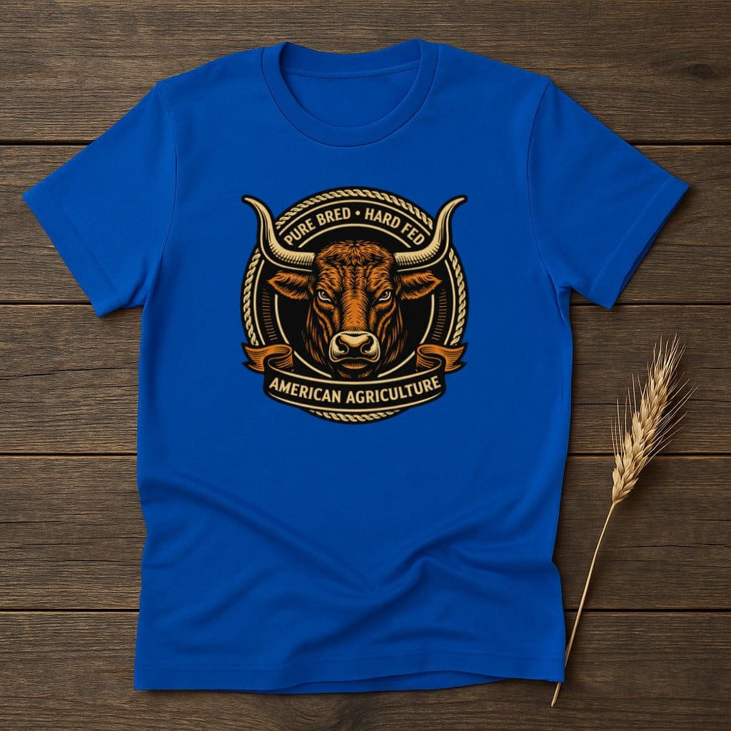 MyDesigns T-Shirt S / Royal Agriculture Bull Illustration T-Shirt